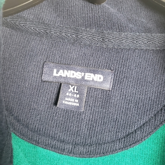 Lands End Long Sleeve Quarter Zip Plaid Pullover - Picture 3 of 9